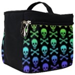 Rainbow Skull and Crossbones  Make Up Travel Bag (Big)