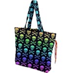 Rainbow Skull and Crossbones  Drawstring Tote Bag