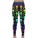 Rainbow Skull and Crossbones  Lightweight Velour Classic Yoga Leggings