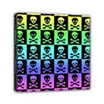 Rainbow Skull Checkerboard Mini Canvas 6  x 6  (Stretched)