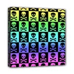 Rainbow Skull Checkerboard Mini Canvas 8  x 8  (Stretched)