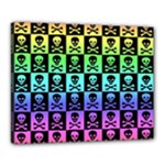 Rainbow Skull Checkerboard Canvas 20  x 16  (Stretched)