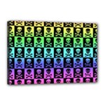 Rainbow Skull Checkerboard Canvas 18  x 12  (Stretched)