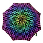Rainbow Skull Checkerboard Hook Handle Umbrella (Medium)