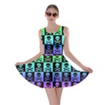 Rainbow Skull Checkerboard Skater Dress
