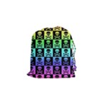 Rainbow Skull Checkerboard Drawstring Pouch (Small)