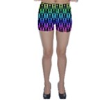 Rainbow Skull Checkerboard Skinny Shorts