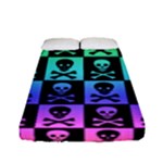 Rainbow Skull Checkerboard Fitted Sheet (Full/ Double Size)