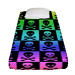 Rainbow Skull Checkerboard Fitted Sheet (Single Size)