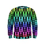 Rainbow Skull Checkerboard Kids  Sweatshirt