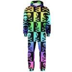 Rainbow Skull Checkerboard Hooded Jumpsuit (Men)