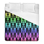 Rainbow Skull Checkerboard Duvet Cover (Full/ Double Size)