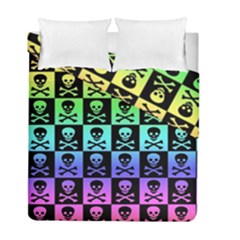 Rainbow Skull Checkerboard Duvet Cover Double Side (Full/ Double Size) from ArtsNow.com