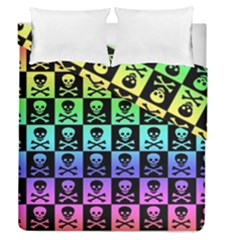 Rainbow Skull Checkerboard Duvet Cover Double Side (Queen Size) from ArtsNow.com