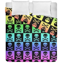 Rainbow Skull Checkerboard Duvet Cover Double Side (California King Size) from ArtsNow.com