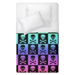 Rainbow Skull Checkerboard Duvet Cover (Single Size)