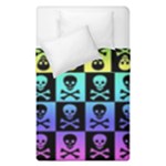 Rainbow Skull Checkerboard Duvet Cover Double Side (Single Size)