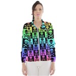 Rainbow Skull Checkerboard Women s Windbreaker