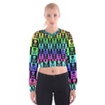 Rainbow Skull Checkerboard Cropped Sweatshirt
