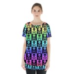 Rainbow Skull Checkerboard Skirt Hem Sports Top