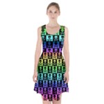 Rainbow Skull Checkerboard Racerback Midi Dress