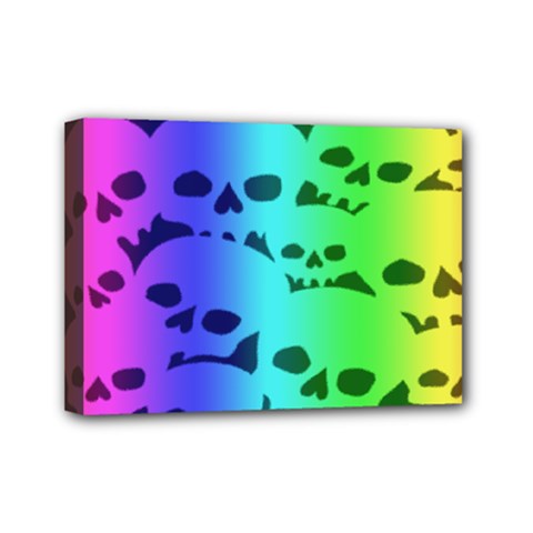Rainbow Skull Collection Mini Canvas 7  x 5  (Stretched) from ArtsNow.com