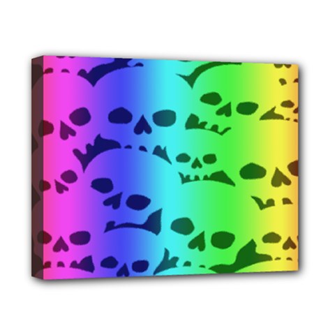 Rainbow Skull Collection Canvas 10  x 8  (Stretched) from ArtsNow.com