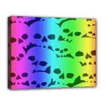 Rainbow Skull Collection Canvas 14  x 11  (Stretched)