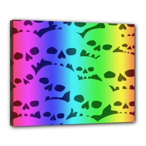 Rainbow Skull Collection Canvas 20  x 16  (Stretched) from ArtsNow.com