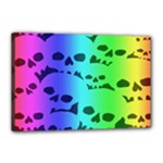 Rainbow Skull Collection Canvas 18  x 12  (Stretched)