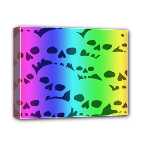 Rainbow Skull Collection Deluxe Canvas 14  x 11  (Stretched) from ArtsNow.com