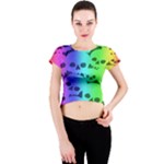 Rainbow Skull Collection Crew Neck Crop Top