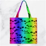 Rainbow Skull Collection Zipper Grocery Tote Bag