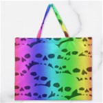 Rainbow Skull Collection Zipper Large Tote Bag