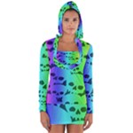 Rainbow Skull Collection Long Sleeve Hooded T-shirt