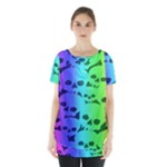 Rainbow Skull Collection Skirt Hem Sports Top