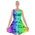 Rainbow Skull Collection Velvet Skater Dress