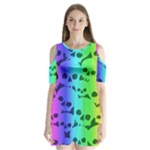 Rainbow Skull Collection Shoulder Cutout Velvet One Piece