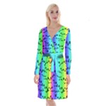 Rainbow Skull Collection Long Sleeve Velvet Front Wrap Dress