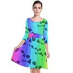 Rainbow Skull Collection Quarter Sleeve Waist Band Dress