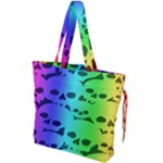 Rainbow Skull Collection Drawstring Tote Bag