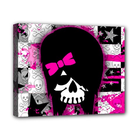 Scene Kid Girl Skull Canvas 10  x 8  (Stretched) from ArtsNow.com