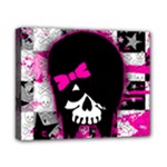 Scene Kid Girl Skull Canvas 10  x 8  (Stretched)