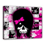 Scene Kid Girl Skull Canvas 20  x 16  (Stretched)