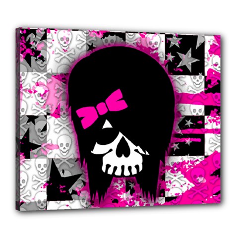 Scene Kid Girl Skull Canvas 24  x 20  (Stretched) from ArtsNow.com