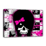 Scene Kid Girl Skull Canvas 18  x 12  (Stretched)