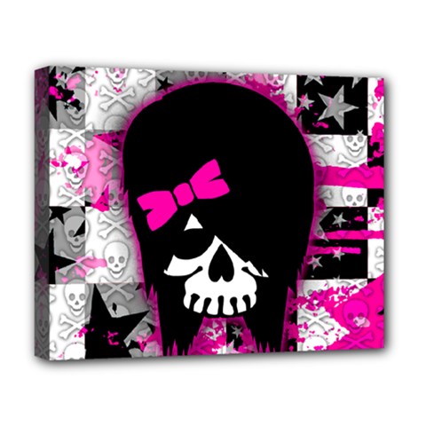 Scene Kid Girl Skull Deluxe Canvas 20  x 16  (Stretched) from ArtsNow.com