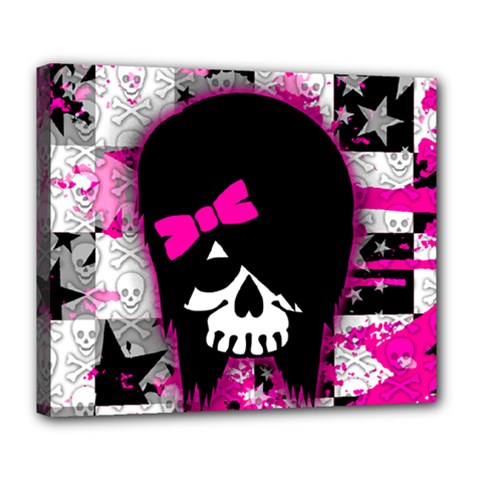 Scene Kid Girl Skull Deluxe Canvas 24  x 20  (Stretched) from ArtsNow.com