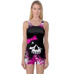 Scene Kid Girl Skull One Piece Boyleg Swimsuit