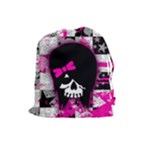 Scene Kid Girl Skull Drawstring Pouch (Large)